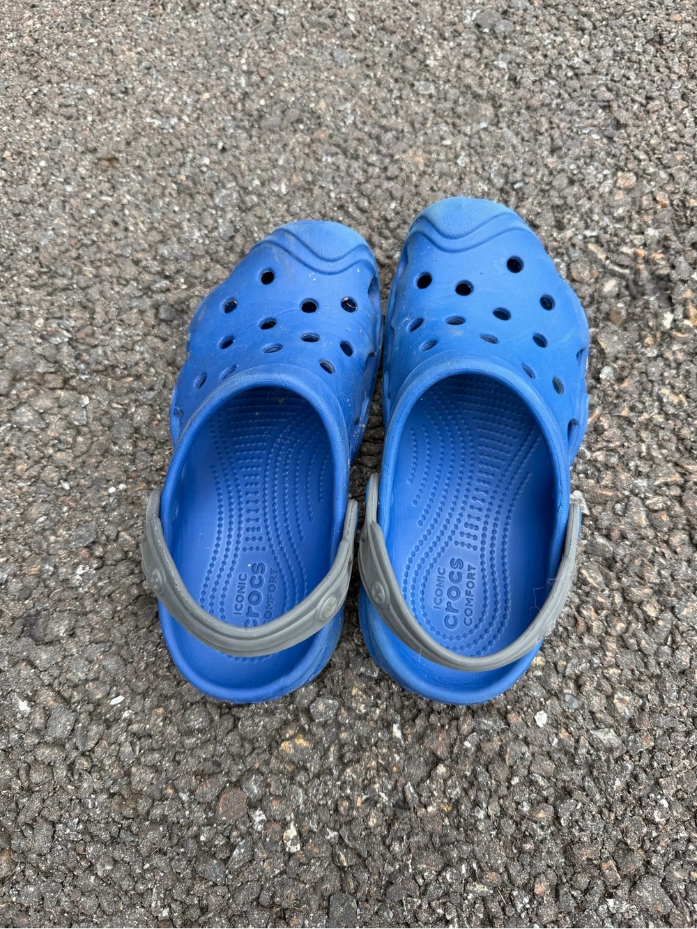 CROCS Kids' Blue Clogs with Gray Heel Strap